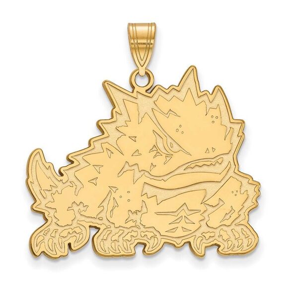14k Yellow Gold Texas Christian U. XL Pendant